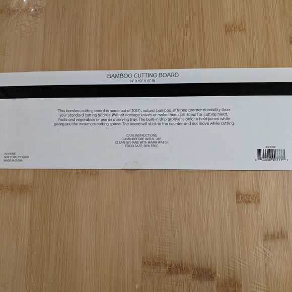 Bamboo Cutting Board 14" x 19" x 6" - Picture 3 of 3